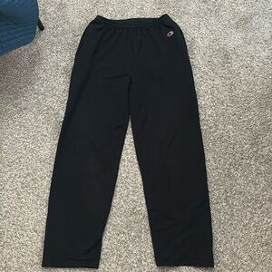 Black Champion Eco Open Bottom Sweatpants with Pockets